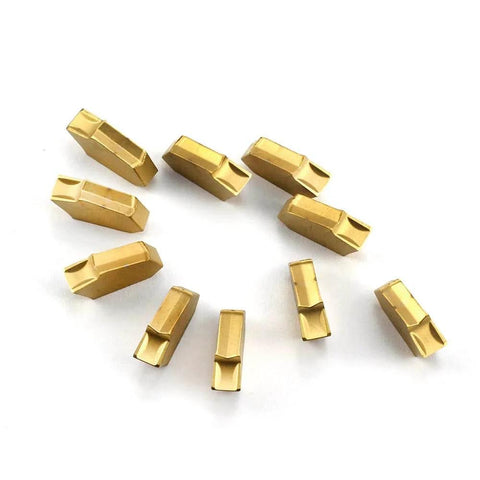 GTN-4 (QC1404) Multilayer Coated Carbide Grooving Inserts For Lathe Cut Off Tool, 0.160 Inch Width, CNC Machining, 10-Pack