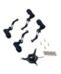 Dope RC Helicopter Swashplate Spare Part Set With Leaf Clips For K170 Black Durable Cross Plate 4 Blade Clamps And 8 Bearings