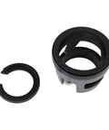 Next Level Adjustable Espresso Tamping Station For 51 To 58mm Portafilter featuring a black plastic holder and silicone ring for secure fit.