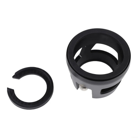 Next Level Adjustable Espresso Tamping Station For 51 To 58mm Portafilter featuring a black plastic holder and silicone ring for secure fit.