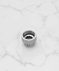 Top view of Two Pack Half Inch BSP Stainless Steel Male To Female Pipe Thread Extension Adapters for plumbing fittings.