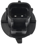 A-Premium engine coolant temperature sensor connector, black plastic, front view with two metal terminals.