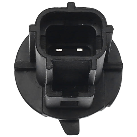 A-Premium engine coolant temperature sensor connector, black plastic, front view with two metal terminals.