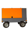 Heavy Duty Oil Free Rotary Screw Air Compressor Built For The Daily Grind Workshop And Factory Floor With High Pressure Air Delivery That Runs Slick All Day Long side profile on wheels