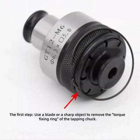 Close-up of GT12-M6 tapping chuck with torque fixing ring, part of Heavy Duty Cjylfmz Flexible Tap Chuck Wrench GT12 Chuck Adjuster.
