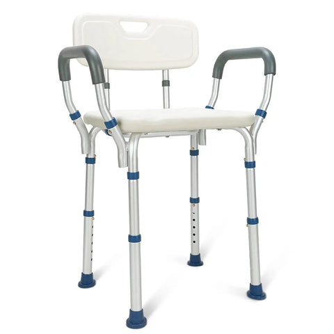 Heavy Duty Bariatric Shower Chair for Inside Shower with 300 Lb Capacity Extra Wide Bath Bench Adjustable Lightweight Aluminum Seat
