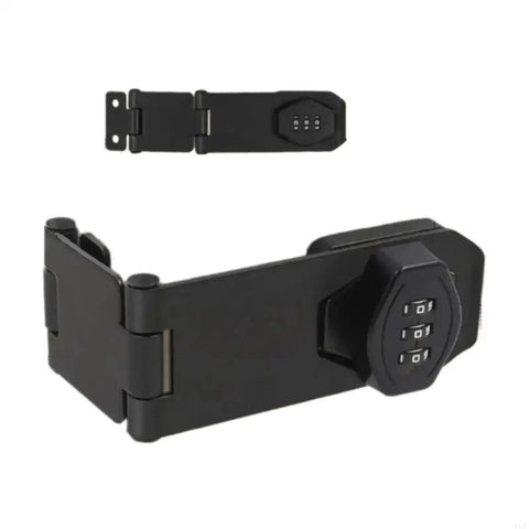 Gate Locks Twist Hasp Latches Without Combination Lock, black metal latch, 3-inch size for secure gate closure.