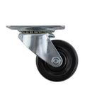 Rugged Heavy Duty Rubber Caster Wheel With Swiveling Top Plate For Desks Carts TVs Beds Dressers And Tables 2 Inch Wheel 125 Lb Load Capacity Safe On Carpet Concrete Tile And Wood Floors side view