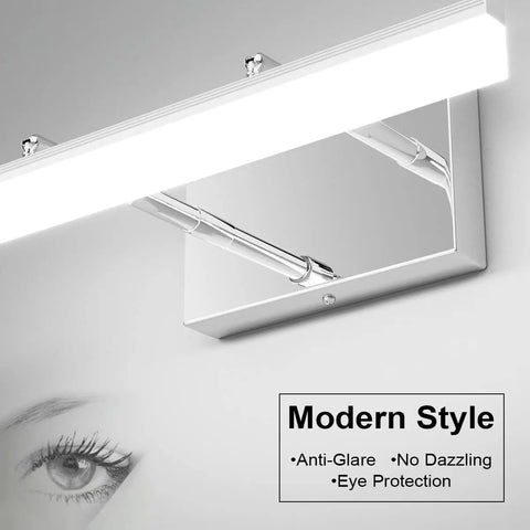LED Vanity Lights 15.7 Inch Adjustable Bathroom Wall Light Over Mirror Chrome Modern Vanity Lighting 5500K Daylight