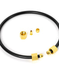 GASHER 15-inch air compressor unloader tube kit, black hose with gold brass fittings, ferrules and nuts