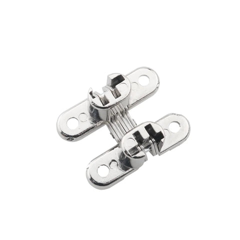 Two Pack Invisible Folding Door Hinges 180 Degree Zinc Alloy For Kitchen Cabinets And Hidden Bucket Wooden Box Budget Friendly Smooth Quiet Opening Durable Cold Rolled Steel Core Silver Finish