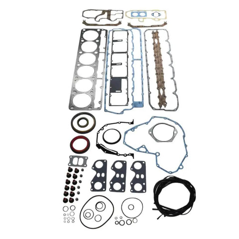 Heavy Duty Full Rebuild Gasket Set For 3126 Engine complete kit featuring various gaskets and seals for oil pan and manifold.