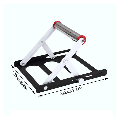 Heavy Duty Multi Function Cutting Machine Feed Rack Featuring No Sweat Height Adjustments And Grip Tight Base for precise cuts.