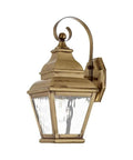 Exeter 1 Light Outdoor Wall Lantern Handcrafted Solid Brass Vintage Pewter Gray Traditional Exterior Lighting Fixture For Porch Patio Or Entryway With Weather Resistant Finish, side view.