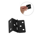 Three Fold Iron Cabinet Door Hinges With Six Hole Mounting Vintage Black Chest Hinges shown in hand for size reference
