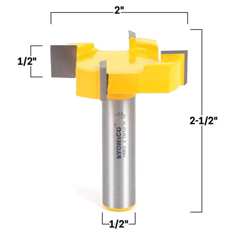 Spoilboard Surfacing Router Bit, Two Inch Diameter, One Half Inch Cutting Length, One Half Inch Shank, Pro Grade Multi Blade