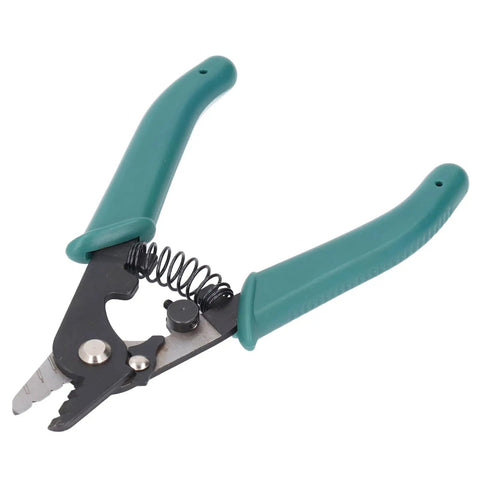 Heavy Duty 3 Hole Wire Stripper With Knockout Ergonomic Grip And Ridiculously Smooth Adjustable Aperture For Dang Tough Cable Prep And No Sweat Electrical Projects, close-up view.