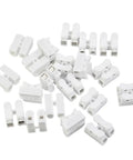Spring Quick Wire Connectors 2 Pin Screwless Terminal Block 20 Pack AWG 20 12 Flame Retardant PP Housing for LED Strip Lighting