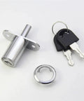 Beefy Heavy Duty Keyed Cam Cylinder Locks for Doors and Cabinets, 22mm 32mm alloy construction with keys on white background