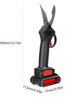 Heavy Duty 21V Electric Kitchen Shears Brushless Cordless Meat And Bone Cutter Multi Purpose Cooking Scissors side view with dimensions