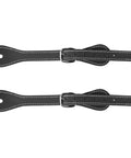 Two Pieces Handmade PU Leather Spur Straps For Western Riding With Adjustable Buckle Double Ply Reinforced Stitching Black Spurs Belts
