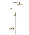 UBNMIUBV Rainfall Shower System Gold, Luxury Brass Shower Faucet Set with Hand Sprayer and Tub Spout, wall mounted shower design.