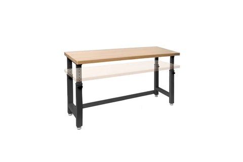 UltraHD Heavy Duty Workbench Table With Solid Wood Top 1000 Lbs Capacity Ideal Garage Workshop And Warehouse Desk Graphite Finish