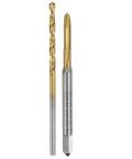 Tap And Drill Bit Set With 2 56 UNC Right Hand Spiral Point Tap And 1 Point 8 Mm Twist Drill Bit Titanium Coated HSS 6542 Tapping