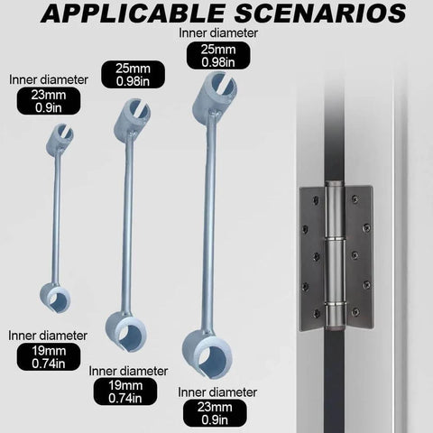 Heavy Duty Door Hinge Adjustment Tool For 14 To 25 Mm Doors, Residential Door Hinge Repair Kit For Sagging Or Misaligned Doors, Easy Alignment And Smooth Operation With High Precision Wrench And Spanner Included shown with hinge.