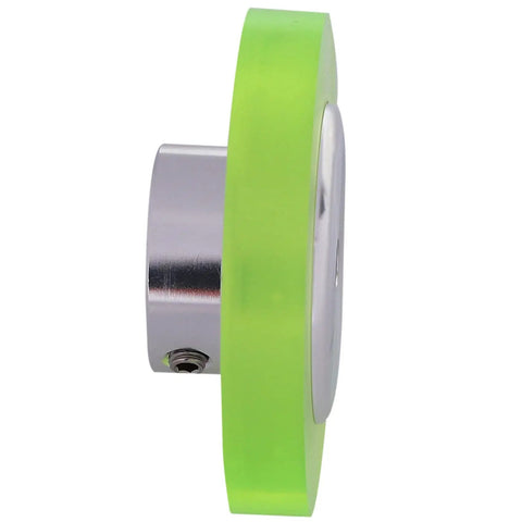 Pro Grade Aluminum Polyurethane Encoder Wheels Built Tough For Exact Speed And Position Tracking Heavy Duty Industrial Rotary Sensor Gauge High Resolution 200Mm Perimeter 3 Pack side view.