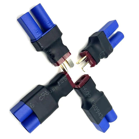 2 Pairs EC5 To T Plug Adapters For RC Cars Trucks Planes Boats And LiPo Battery Chargers EC5 Male To T Plug Female And T Plug Male