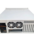 Rear view of 4U Rackmount Server Chassis With 24 Hot Swap 3.5 Inch Bays And 6 SFF 8087 Backplanes Supports ATX MATX ITX Motherboards