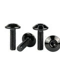 4Pcs M6x12mm Black Allen Bolts 304 Stainless Steel Socket Head Cap Screws with smooth domed heads, ideal for motorcycle and bike upgrades.