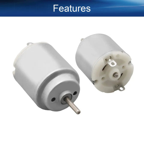 Dual Pack DC Motors 1.5-6V 5000-20000 RPM Micro Motors with round shafts for RC boats, planes, drones, and DIY hobby projects.