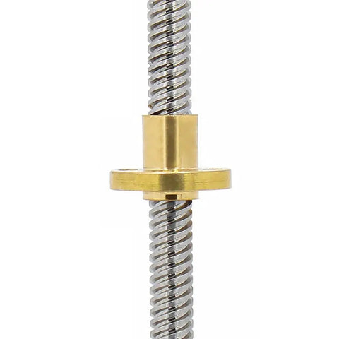 Premium T20 Lead Screw For 3D Printer Upgrades Forged From Tough Stainless Steel With A Heavy Duty Copper Nut To Help You Crush Axis Fixes And Keep The Maker Chugging Out Crisp Prints Daily