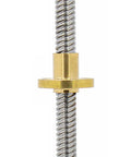 Top Shelf T20 Lead Screw For 3D Printers Built Like A Tank Professional stainless steel rod with hardened copper nut close-up.