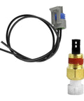 Direct Bolt On Intake Air And Coolant Temperature Sensor With Pigtail Harness For Buick Century Electra Reatta OEM 25036751 Replacement, gold sensor with black wire harness.