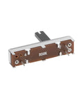 Five Pack 50K Linear Slide Potentiometers For Dimming And Tuning 35mm Body 15mm Shaft B50K Ohm Fader Resistors close-up view