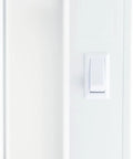 Close-up of switch on 18 Inch Fluorescent Under Cabinet Light Fixture Direct Wire No Hum Flicker Free Warm White Steel Housing On Off Switch
