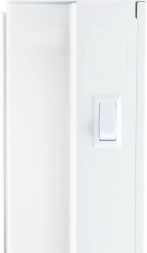 Close-up of switch on 18 Inch Fluorescent Under Cabinet Light Fixture Direct Wire No Hum Flicker Free Warm White Steel Housing On Off Switch