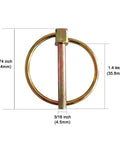 Beefy Heavy Duty Lynch Pin Kit With 10 Lock Pins For Farm Tractors Trailers Trucks And Lawn Mowers, 4.5mm diameter pin image.