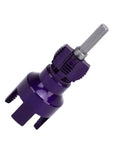 Get Ready To Tackle Any Pipe Job With This Heavy Duty Electric Drill Pipe Threader, purple steel threading die with hex shank.
