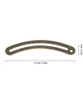 Soft Close Retro Recurved Lid Support Hinge Kit For Wooden Box 100 Pcs Iron Stay Hinges 6.7x1cm bronze piece displayed with dimensions