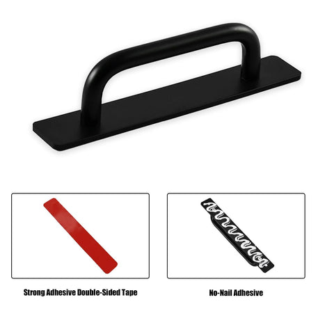 2-Pack Self-Stick Sliding Door Pull Handles With Adhesive For Cabinets, Drawers, Windows, Closets, featuring strong adhesive strips