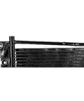 Upgrade Your Nissan Titan XD Ride With This Heavy Duty Transmission Oil Cooler Built For 5.0L Engines From 2016-2019 To Keep Things Chill And Reliable. black metal cooler core with mounting tabs