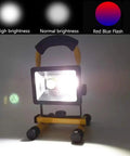 JUDYSSY Portable Led Floodlight Rechargeable Battery with different brightness modes for emergency and construction use.