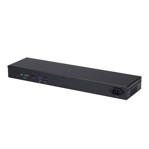 Back view of Ace Intel Core I5-5200U Mini PC Desktop with ports, slim aluminum design, ideal for home lab tasks.