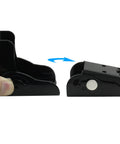 Badass Heavy Duty 90 Degree Folding Table Leg Brackets 2 Pack Black Zinc Plated Iron showing hinges for easy folding and storing.