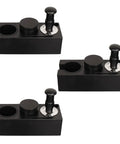 Top Notch Espresso Tamper Base With Distribution Tool For 51mm 53mm And 58mm Portafilters Barista Station Kit view of black ABS base with distribution tool.