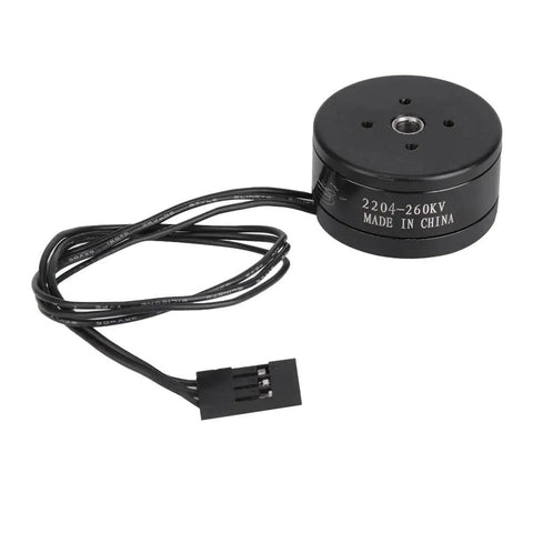 260KV Brushless Drone Motor with metal hollow shaft, black, with cable, for 808 camera aerial setup, low noise, 80T gear, 15W